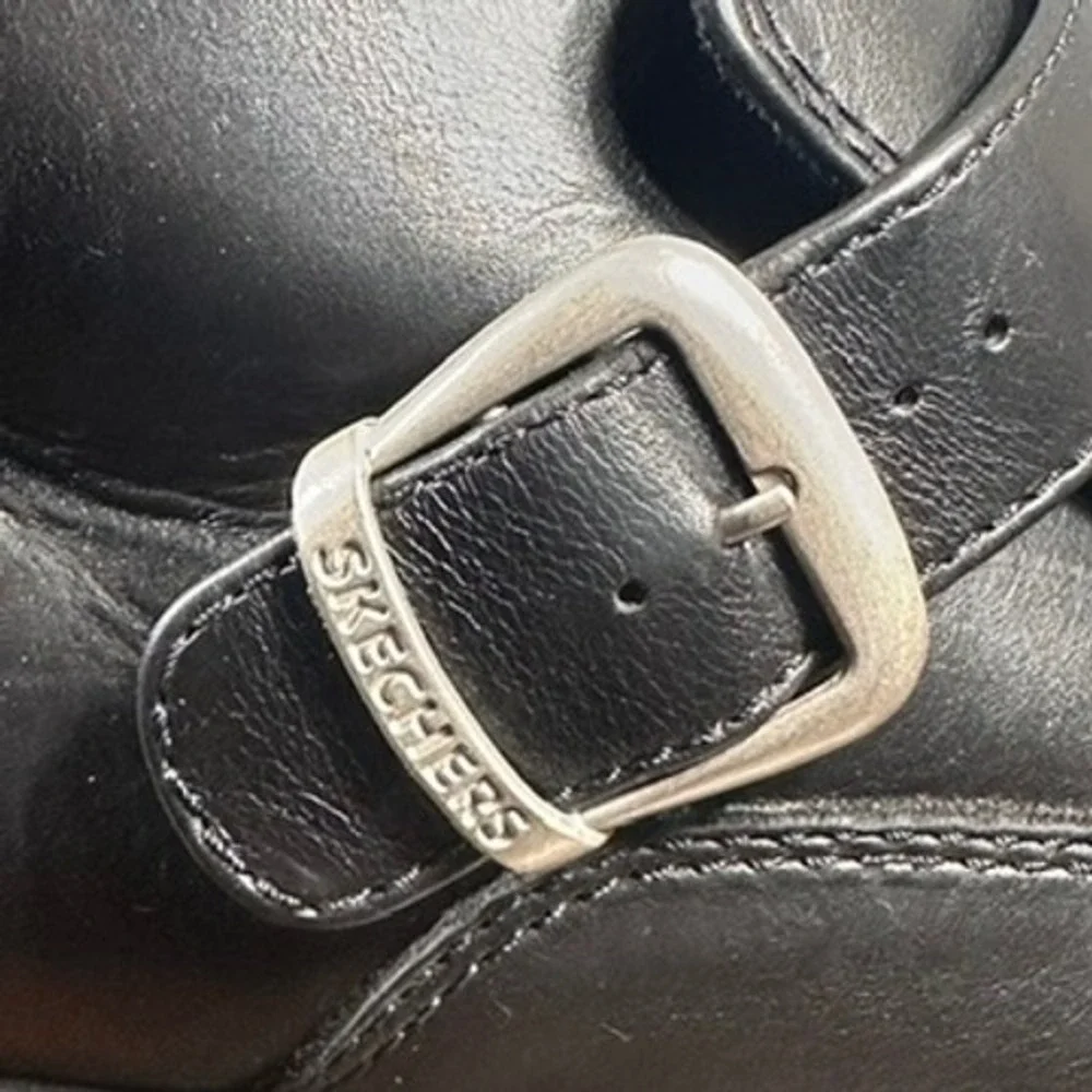 VTG Skechers Chunky Platform Oxford Monk Strap Buckle Y2K Boots Grunge Biker‎ 12